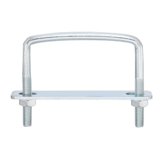 Uxcell Carbon Steel Silver Square U-Bolts with Nuts Plates for Automobile Trailers Ski Boats M8*82*75mm 8 Pcs