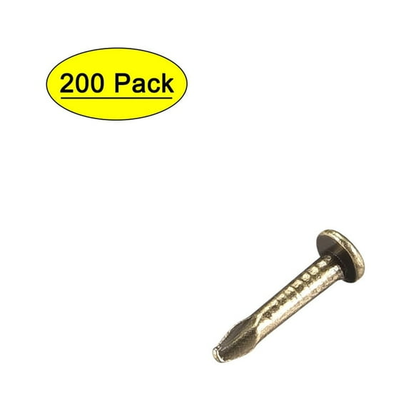 Uxcell Carbon Steel Tiny Nail Copper Plating for DIY Decorative Household Accessories 0.31" x 0.09" Bronze Tone 200pcs