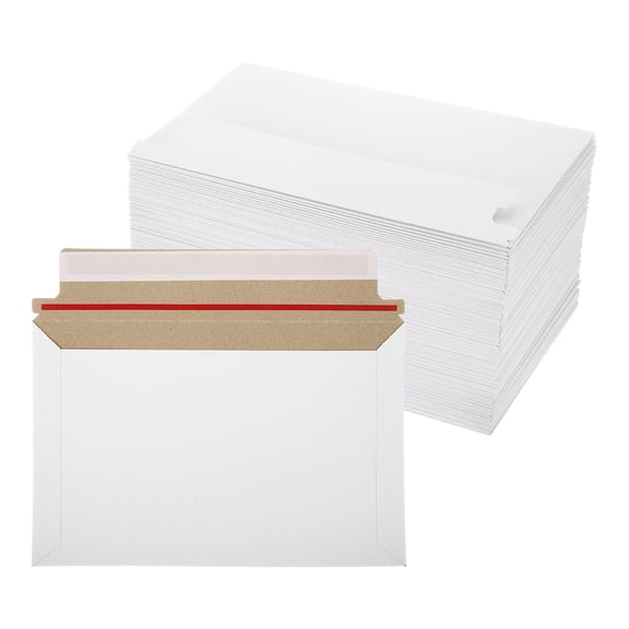 Uxcell Cardboard Envelopes, (10" x 6", Gray) (100Pcs), Rigid Mailers Self Seal Photo Document Mailers Stay Flat Shipping Envelopes, Suit for CD/Photos/Documents/Pictures/Papers/Files