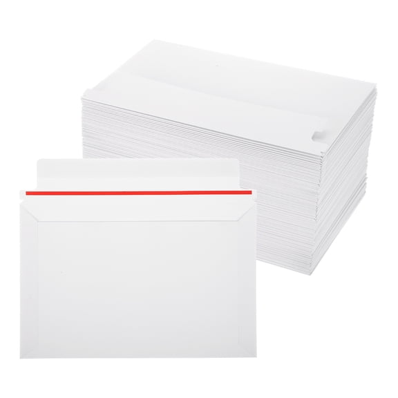 Uxcell Cardboard Envelopes, (10" x 6", White) (100Pcs), Rigid Mailers Self Seal Photo Document Mailers Stay Flat Shipping Envelopes, Suit for CD/Photos/Documents/Pictures/Papers/Files