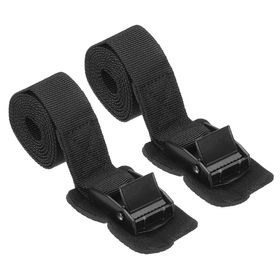 Uxcell Cargo Tie Down Strap 1" x 3.28 Ft, 2Pcs Adjustable Heavy Duty Cam Buckle Lashing Strap Secure Cinch Straps for Truck Boat Kayak Motorcycle, Black