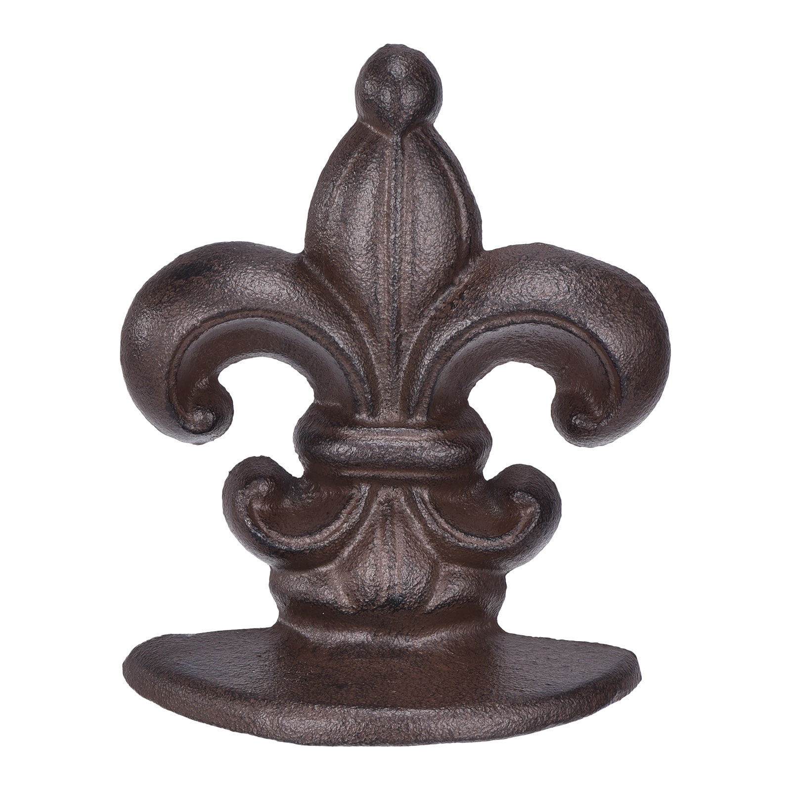 Uxcell Cast Iron Door Stopper, Door Stop Wedge, French Lily Metal Doorstops, Decorative Cast Iron Floor Doorstop for Home Office Kitchen Bathroom, Dark Brown