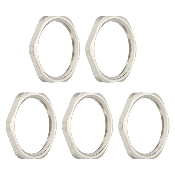 Uxcell Cast Pipe Fitting Hex Locknut, Nickel Plated Copper Female Thread Lock Nut for Plumbing NPT1