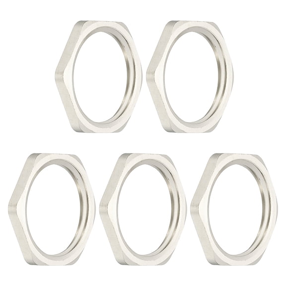 Uxcell Cast Pipe Fitting Hex Locknut, Nickel Plated Copper Female Thread Lock Nut for Plumbing NPT3/4