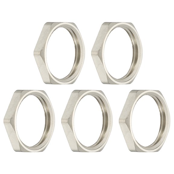 Uxcell Cast Pipe Fitting Hex Locknut, Nickel Plated Copper Female Thread Lock Nut for Plumbing NPT3/8