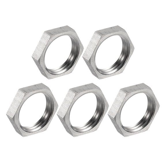 Uxcell Cast Pipe Fitting Hex Locknut, Stainless Steel Hex 1/2" 5