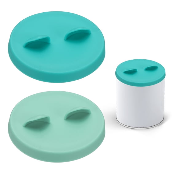 Uxcell Cat Food Can Covers Lids, Dog Food Can Lids with Cute Pet Ears Shaped Silicone Toppers 2.5 Inch, (Forest Green/Mint Green, 2Pcs), Intended for Dog / Cat / Pet Food Cans