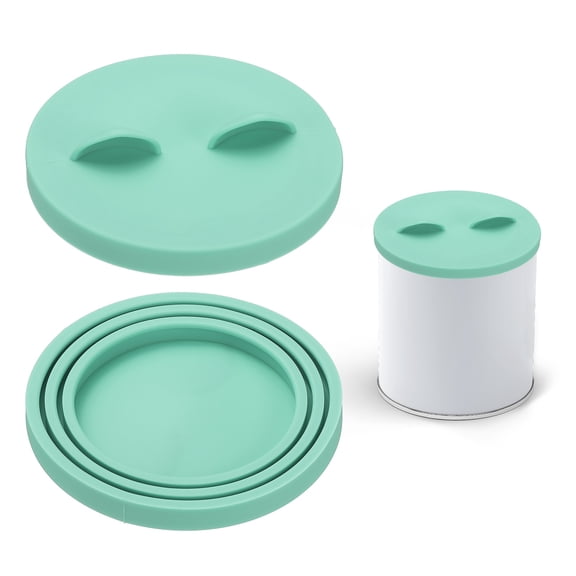 Uxcell Cat Food Can Covers Lids, Dog Food Can Lids with Cute Pet Ears Shaped Silicone Toppers One Fit 3 Standard Sizes, (Mint Green, 2Pcs), Intended for Dog / Cat / Pet Food Cans