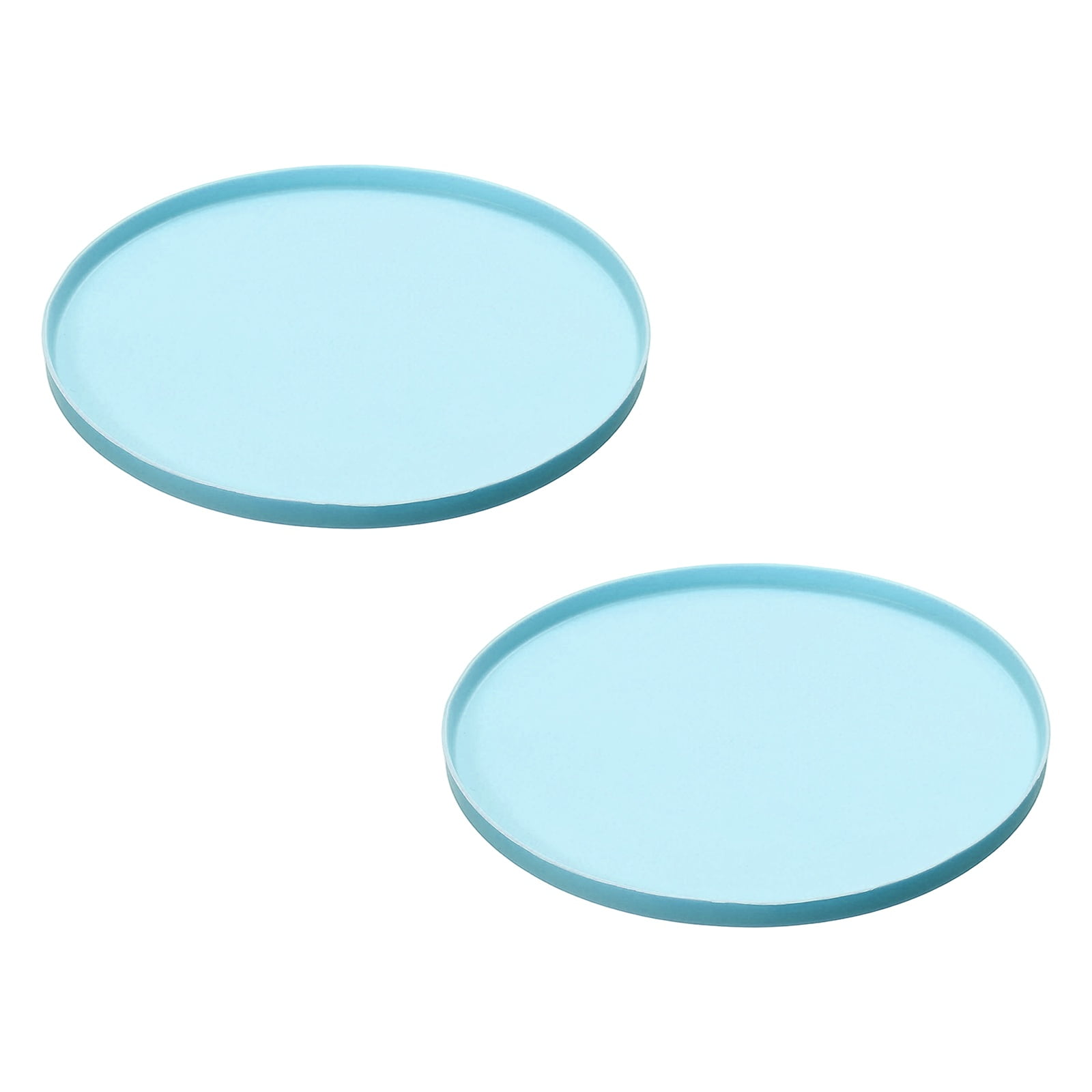 Cat Food Mat, 7x7 Inch Silicone Pet Feeding Mat Non-Slip Round Waterproof Dog Water Bowl Tray Raised Edge Protects Floors (2Pcs, Blue), Intended for Pets Bowl/Fountain at Walmart