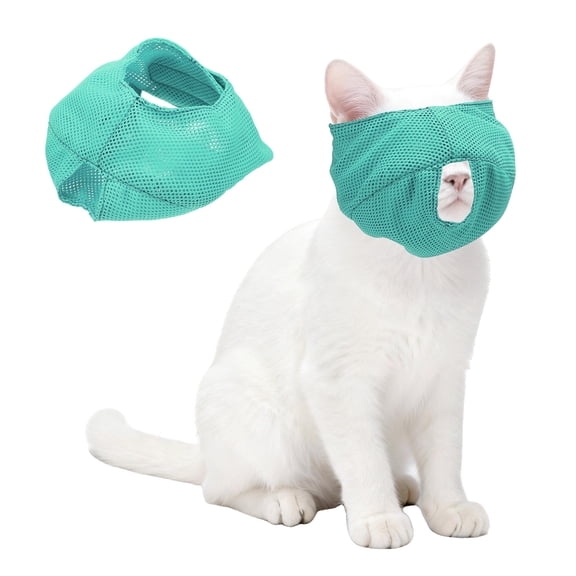 Uxcell Cat Muzzle, Adjustable Breathable Mesh Muzzle Grooming Restraint Bags Circumference 7-9 Inches, (Dark Blue, 1 Pcs), ForAnti Bite/Anti Meow/Prevent Scratching/Chewing