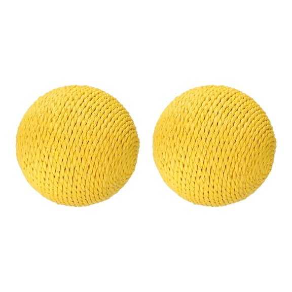 Uxcell Cat Toy Ball, Interactive Natural Cat Scratching Balls Sisal Cat Ball Toy ( Sisal, 2Pcs, 3.9Inch, Lemon Yellow ) for Kittens Pet Enrichment Training Play Indoor Exercise Fun