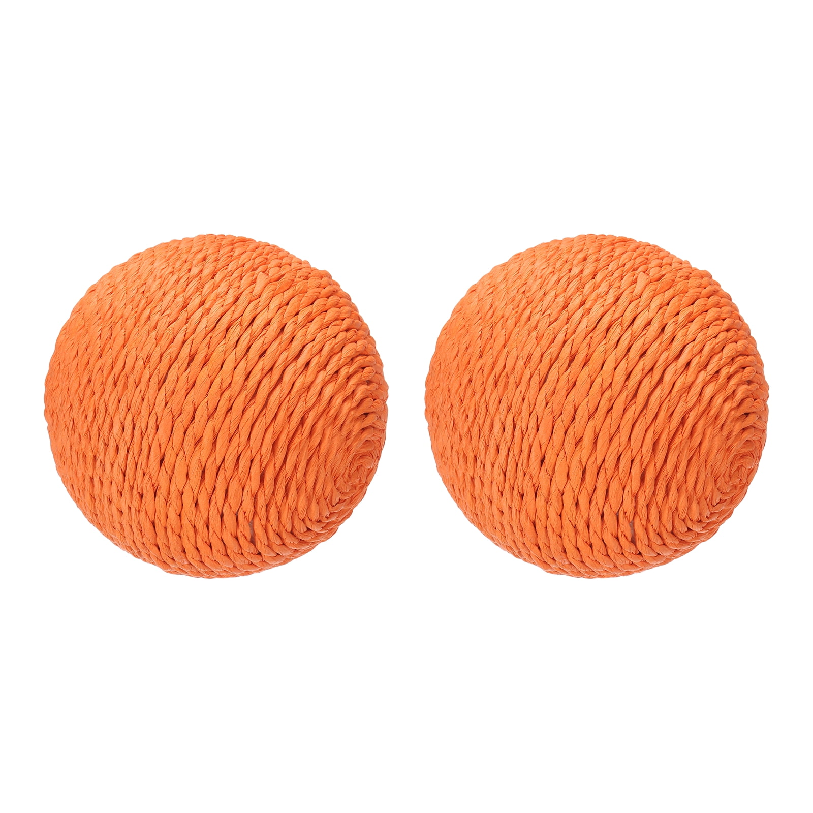 Uxcell Cat Toy Ball, Interactive Natural Cat Scratching Balls Sisal Cat Ball Toy ( Sisal, 2Pcs, 3.9Inch, Orange ) for Kittens Pet Enrichment Training Play Indoor Exercise Fun