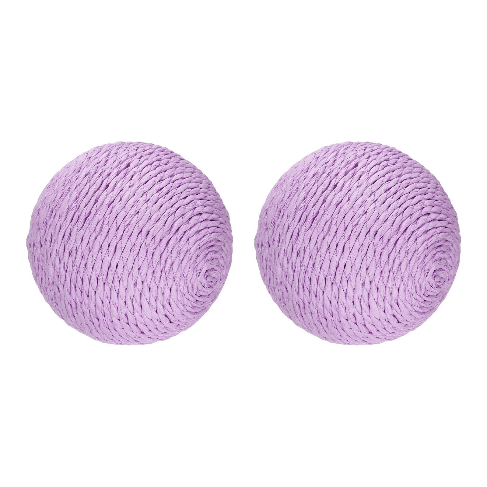 Uxcell Cat Toy Ball, Interactive Natural Cat Scratching Balls Sisal Cat Ball Toy ( Sisal, 2Pcs, 3.9Inch, Purple ) for Kittens Pet Enrichment Training Play Indoor Exercise Fun