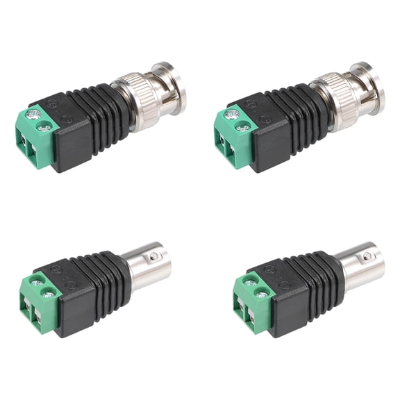 Uxcell Cat5 to BNC Male/Female Screw Terminal Connector 2 Pairs