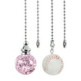 thumbnail image 1 of Uxcell Ceiling Fan Pull Chain, Crystal Ball/Baseball Pull Chain Extension Fan Pulls Extender Set Ornament Pendant Pink/White, 1 of 6