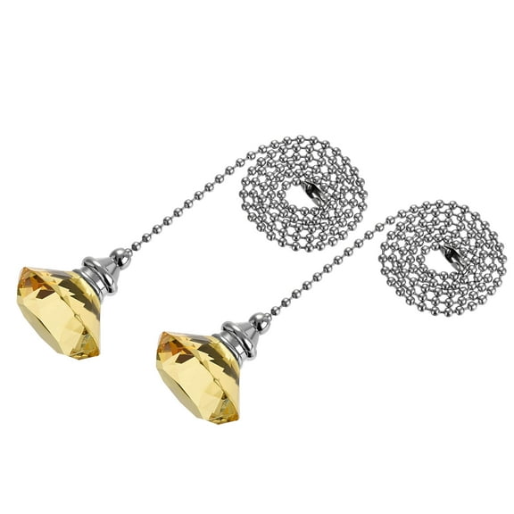 Uxcell Ceiling Fan Pull Chain Crystal Chain Extension Diamond Pendant 2Pcs Golden