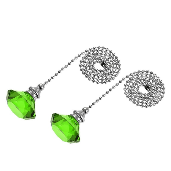 Uxcell Ceiling Fan Pull Chain Crystal Chain Extension Diamond Pendant 2Pcs Green
