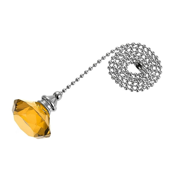 Uxcell Ceiling Fan Pull Chain Decorative Crystal Chain Extension Diamond Pendant Amber