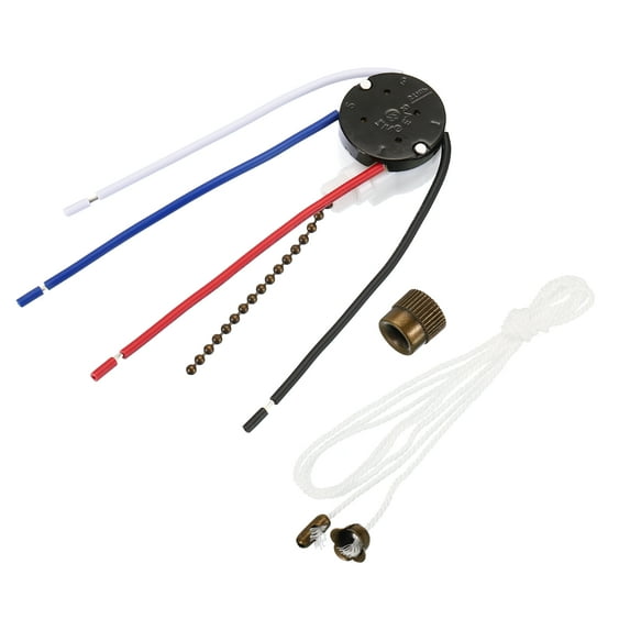 Uxcell Ceiling Fan Switch 3 Speed 4 Wire ZE208S E89885 Pull Chain Switch Light Switch Replacement, Bronze Chain 1 Set