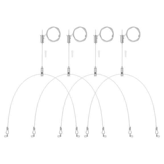Uxcell Ceiling Hanging Wire Cable Kit, 2m/6.6ft 2 Set Lights Panel Hanging Chains Adjustable Rope Clamp