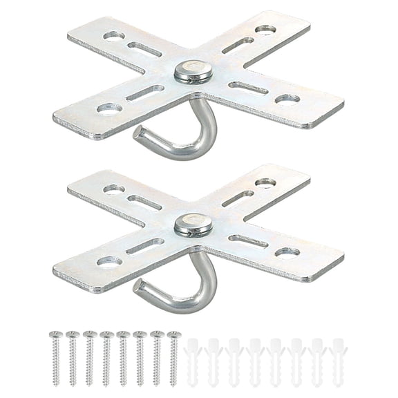 Uxcell Ceiling Hook Kit Cross Design Metal Hanging Plate Mount Hanger Holder Ceiling Fan Light Fixture 2 Set