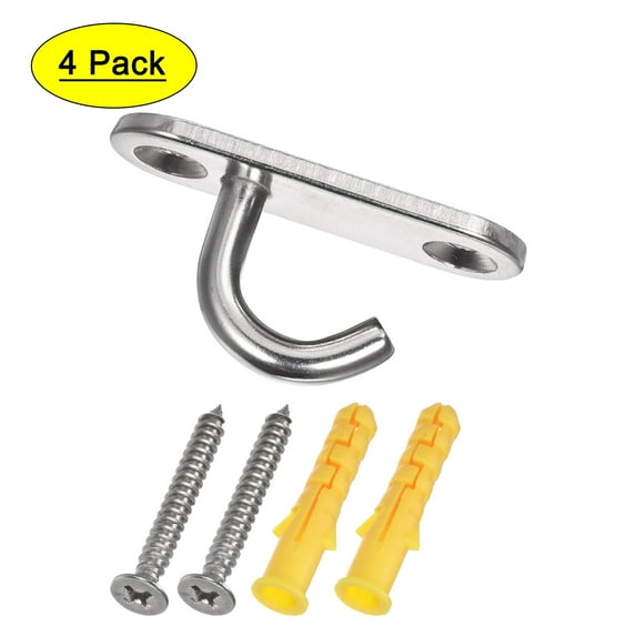 Uxcell Ceiling Hooks 304 Stainless Steel 45x15mm for Hanging Plants 4Pack
