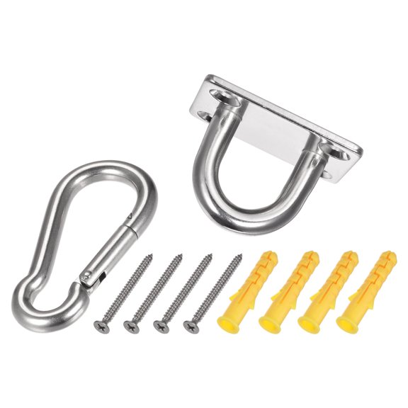 Uxcell Ceiling Hooks 304 Stainless Steel 50x40mm Square Plate U Shape Hooks 2Pack