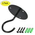 thumbnail image 1 of Uxcell Ceiling Hooks Wall Mounted 65mm Round Plate Iron Black 2Pack, 1 of 5