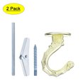 thumbnail image 1 of Uxcell Ceiling Hooks with Hardware Zinc Alloy Gold 34x55mm 2Pcs for Hanging Plants, 1 of 6