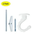 thumbnail image 1 of Uxcell Ceiling Hooks with Hardware Zinc Alloy White 34x55mm 2Pcs for Hanging Plants, 1 of 6