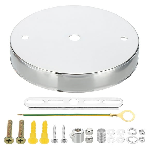 Uxcell Ceiling Light Canopy Kit, Pendant Light Fixture Mounting Bracket Hanging Hardware with Fasteners for Chandelier Silver Tone