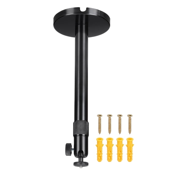 Uxcell Ceiling Wall Projector Mount, 1/4" Screw Size Universal Projector Mount Bracket Holder Up to 13.2LBS 360 Rotatable Adjustable Length 28-48cm /11.02-18.9" for Home Office, Black