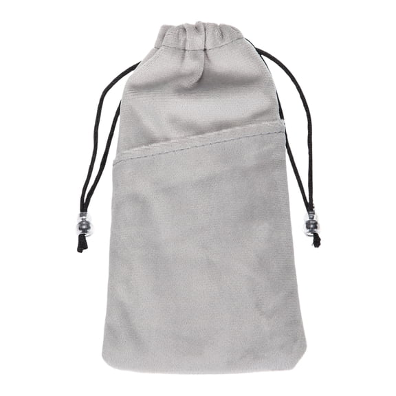 Uxcell Cell Phone Sleeves (Size M) - Soft Phone Storage Pouch Organizer Velvet Drawstring Pouch Bag for Smartphone/Sunglasses/Jewelry, Gray