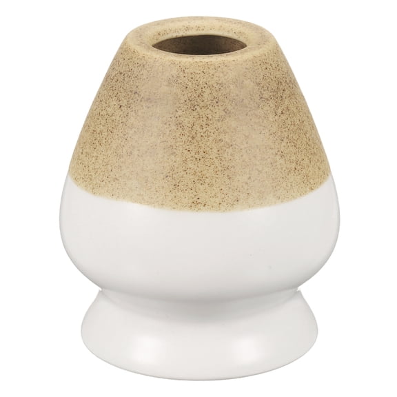 Uxcell Ceramic Chasen Stand 70mm Matcha Whisk Holder Teas Set Whisks Stand Brown White