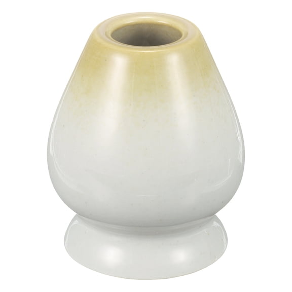 Uxcell Ceramic Chasen Stand 70mm Matcha Whisk Holder Teas Set Whisks Stand Traditional Matcha Tea Chasen Holder Tea Set Accessories for Tea Tasting, White/Brown