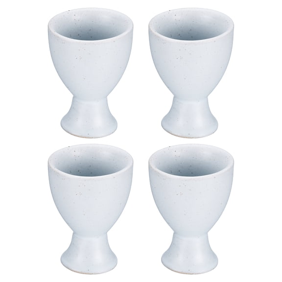 Uxcell Ceramic Egg Cup, 4-Pack Egg Holder Porcelain Holder for Hard Boiled Breakfast Cooking & Kitchen & Restaurant & Easter Decorations & Gift & Housewarming (5x5x7cm, Light Blue)
