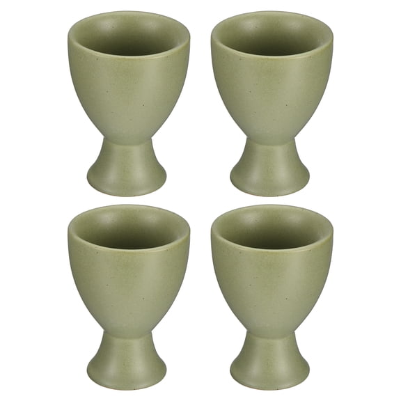Uxcell Ceramic Egg Cup, 4-Pack Egg Holder Porcelain Holder for Hard Boiled Breakfast Cooking & Kitchen & Restaurant & Easter Decorations & Gift & Housewarming (5x5x7cm, Dark Green)
