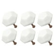 thumbnail image 1 of Uxcell Ceramic Knobs Drawer Pull Handle Cupboard Wardrobe Cabinet Replacement White 6pcs, 1 of 7