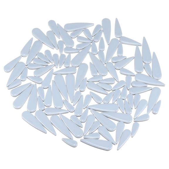 Uxcell Ceramic Mosaic Tile, About 200g Teardrop Flower Leaf Tile Mosaic Block for Handicrafts, Grey Blue