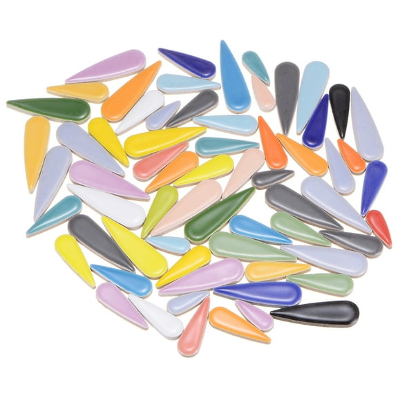 Uxcell Ceramic Mosaic Tiles, 200g Teardrop Flower Leaves Tiles Mosaic Blocks for Art Craft, Mixed Color