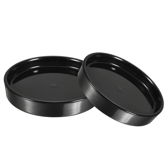 Uxcell 2pcs Ceramic Round Plant Pot Saucer Drip Tray for Gardening Black 11.5cm
