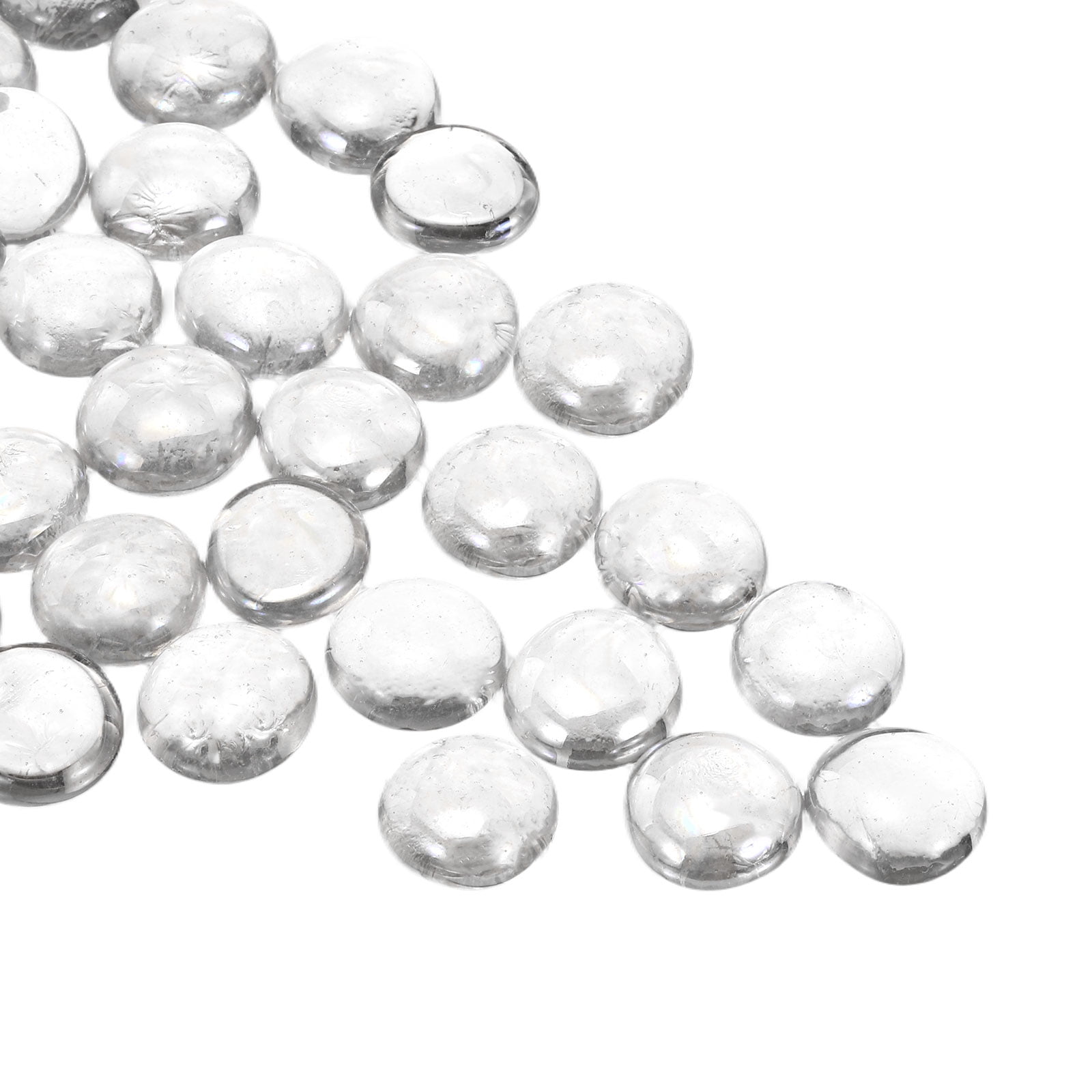 Uxcell Ceramics Beads, Flat Ceramics Clear Iridescent 1.1lbs (0.67-0.75 Inch) Ceramics Marbles Pebbles for Vase Fillers