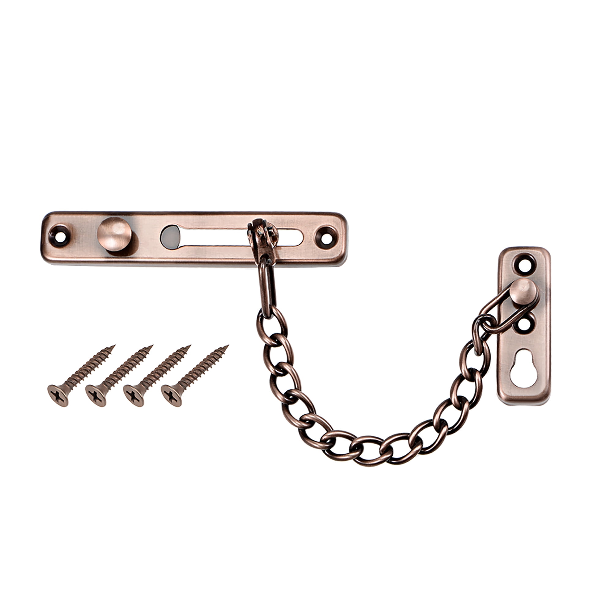 Uxcell Chain Door Guard Lock Security Latch Spring Anti-Theft Press Lock Mounting Part 8" Length Copper
