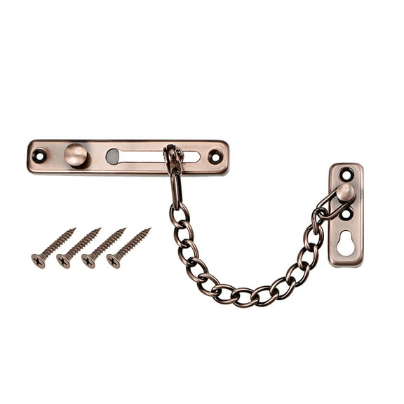 Uxcell Chain Door Guard Lock Security Latch Spring Anti-Theft Press Lock Mounting Part 8" Length Copper