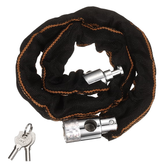 Uxcell Chain Lock, (2.6ft x 1", Silver) (1 Pcs), Thick Manganese Steel Anti-Theft Bike Chain Lock with 2 Keys, Suit for - Bikes/Trailers/Motorcycles/Garage Security