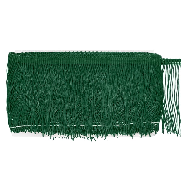 Uxcell Chainette Fringe Trim, 10 Yards of 4" Polyester Braid Tassel Trim for DIY Crafts/Lamp Shade Decoration/Sewing Fringe Thread Yarn[Blackish Green]