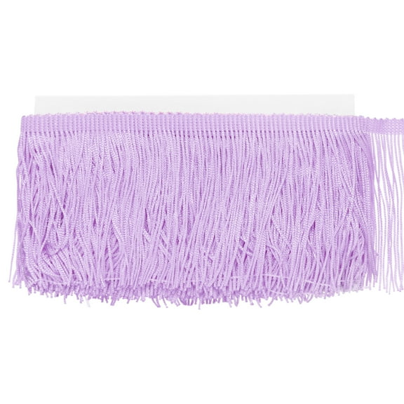 Uxcell Chainette Fringe Trim, 10 Yards of 4" Polyester Braid Tassel Trim for DIY Crafts/Lamp Shade Decoration/Sewing Fringe Thread Yarn [Light Purple]