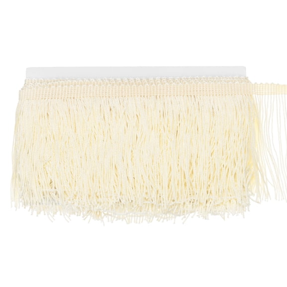 Uxcell Chainette Fringe Trim, 10 Yards of 4" Polyester Braid Tassel Trim for DIY Crafts/Lamp Shade Decoration/Sewing Fringe Thread Yarn [Beige]