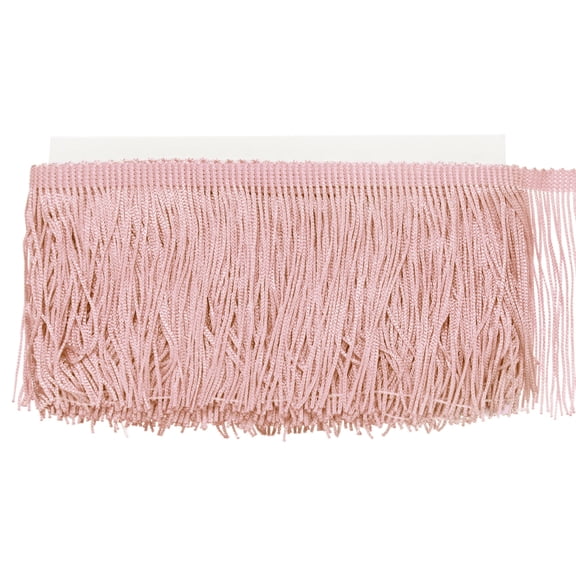 Uxcell Chainette Fringe Trim, 10 Yards of 4" Polyester Braid Tassel Trim for DIY Crafts/Lamp Shade Decoration/Sewing Fringe Thread Yarn [Flesh Pink]