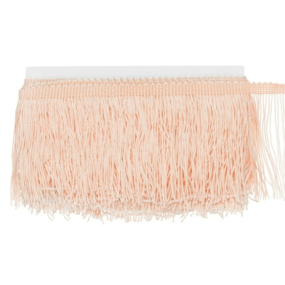 Uxcell Chainette Fringe Trim, 5 Yards of 4" Polyester Braid Tassel Trim for DIY Crafts/Lamp Shade Decoration/Sewing Fringe Thread Yarn [Snow Tooth]